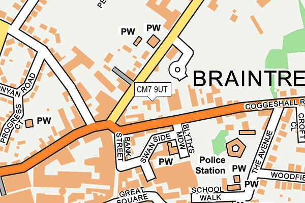 CM7 9UT map - OS OpenMap – Local (Ordnance Survey)