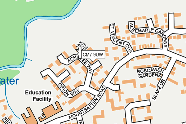 CM7 9UW map - OS OpenMap – Local (Ordnance Survey)