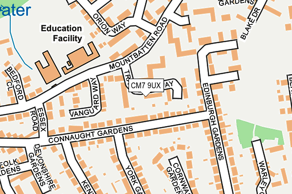 CM7 9UX map - OS OpenMap – Local (Ordnance Survey)