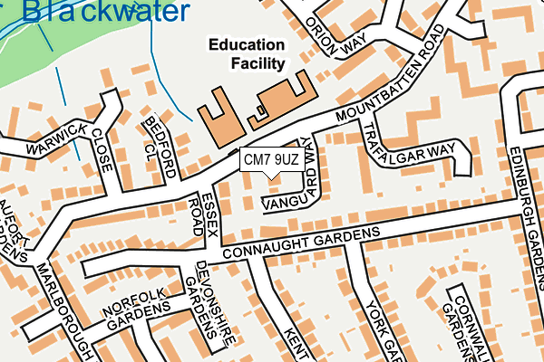 CM7 9UZ map - OS OpenMap – Local (Ordnance Survey)