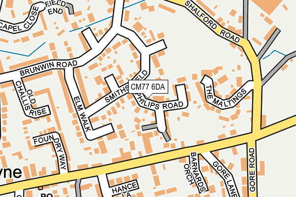CM77 6DA map - OS OpenMap – Local (Ordnance Survey)