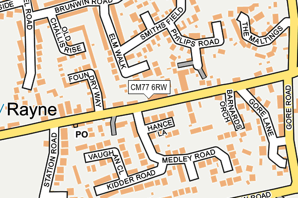 CM77 6RW map - OS OpenMap – Local (Ordnance Survey)