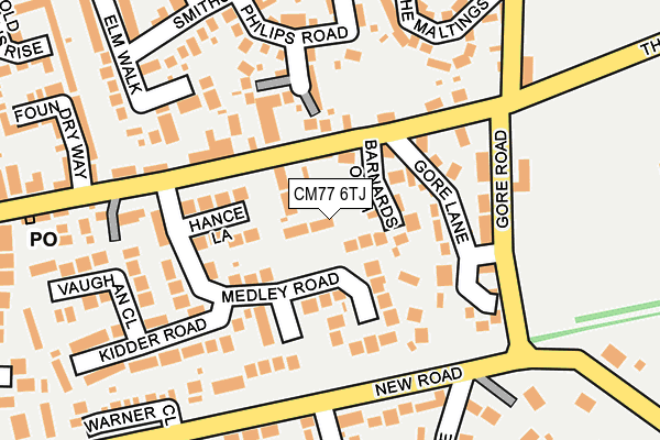 CM77 6TJ map - OS OpenMap – Local (Ordnance Survey)
