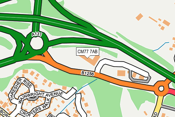 CM77 7AB map - OS OpenMap – Local (Ordnance Survey)