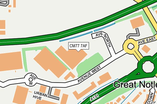 CM77 7AF map - OS OpenMap – Local (Ordnance Survey)