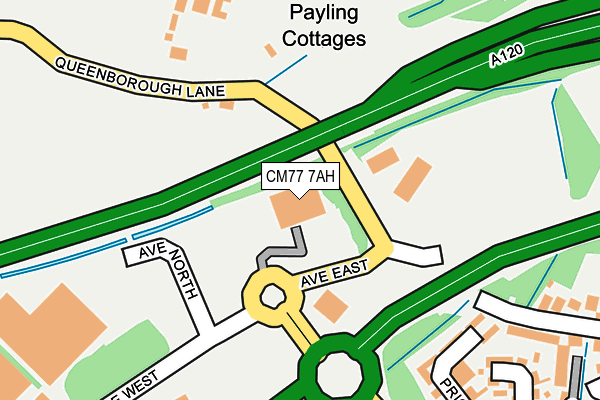 CM77 7AH map - OS OpenMap – Local (Ordnance Survey)