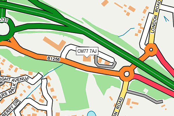 CM77 7AJ map - OS OpenMap – Local (Ordnance Survey)