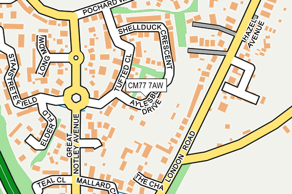 CM77 7AW map - OS OpenMap – Local (Ordnance Survey)