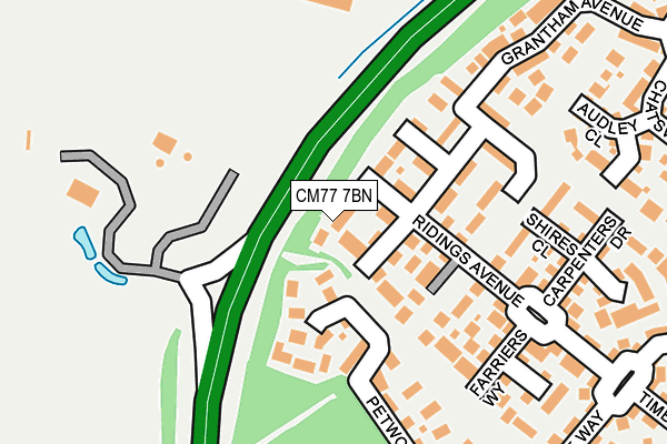 CM77 7BN map - OS OpenMap – Local (Ordnance Survey)