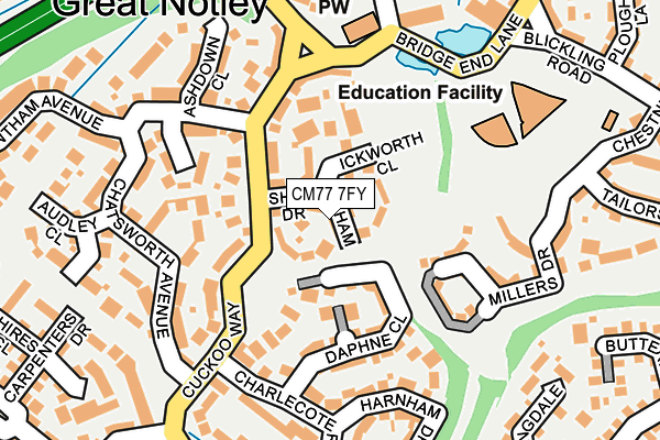 CM77 7FY map - OS OpenMap – Local (Ordnance Survey)