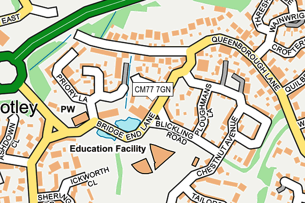 CM77 7GN map - OS OpenMap – Local (Ordnance Survey)