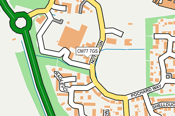 CM77 7GS map - OS OpenMap – Local (Ordnance Survey)