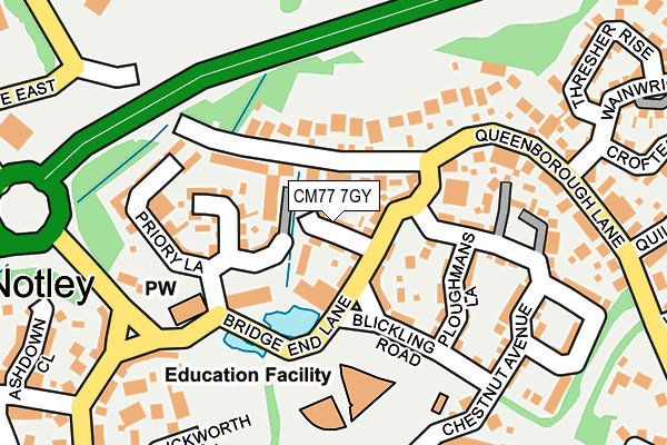 CM77 7GY map - OS OpenMap – Local (Ordnance Survey)