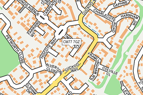 CM77 7GZ map - OS OpenMap – Local (Ordnance Survey)