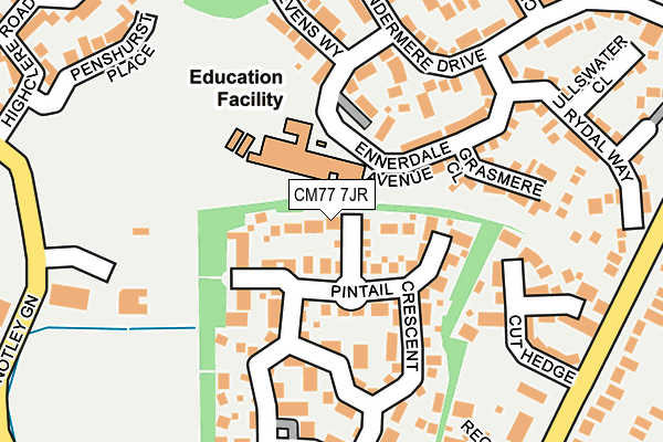 CM77 7JR map - OS OpenMap – Local (Ordnance Survey)