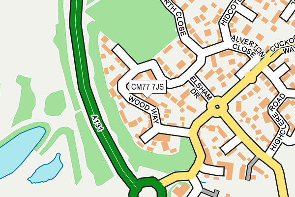 CM77 7JS map - OS OpenMap – Local (Ordnance Survey)