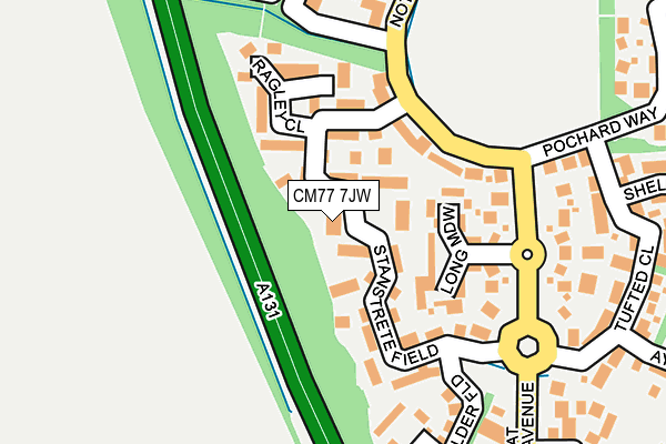 CM77 7JW map - OS OpenMap – Local (Ordnance Survey)