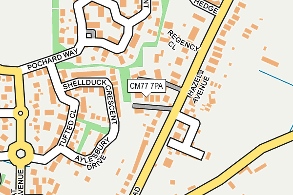 CM77 7PA map - OS OpenMap – Local (Ordnance Survey)