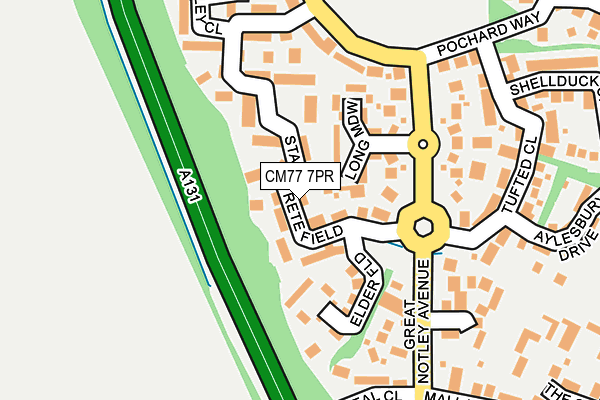 CM77 7PR map - OS OpenMap – Local (Ordnance Survey)