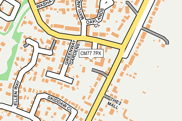 CM77 7PX map - OS OpenMap – Local (Ordnance Survey)