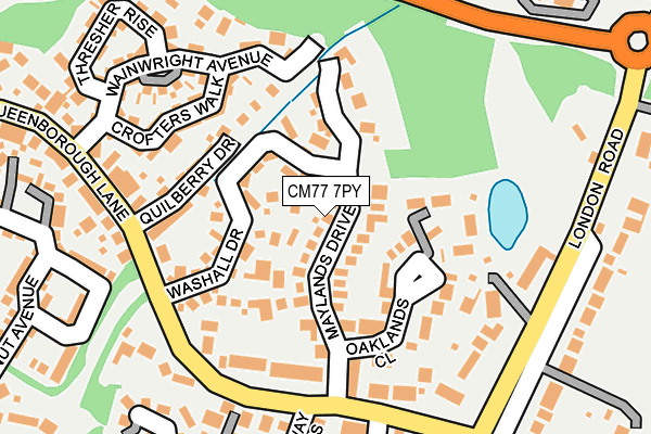 CM77 7PY map - OS OpenMap – Local (Ordnance Survey)