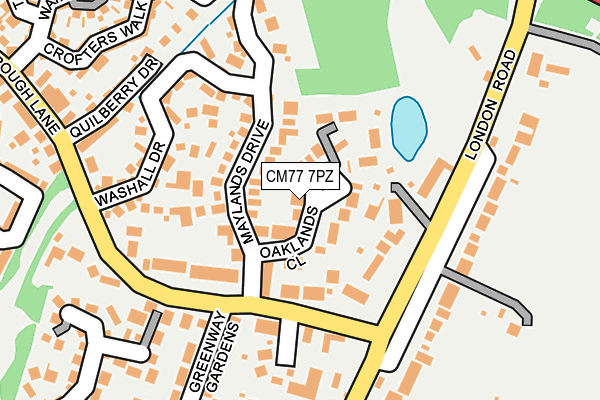 CM77 7PZ map - OS OpenMap – Local (Ordnance Survey)