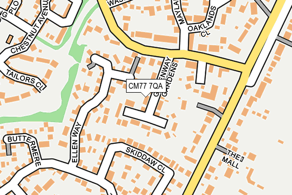CM77 7QA map - OS OpenMap – Local (Ordnance Survey)