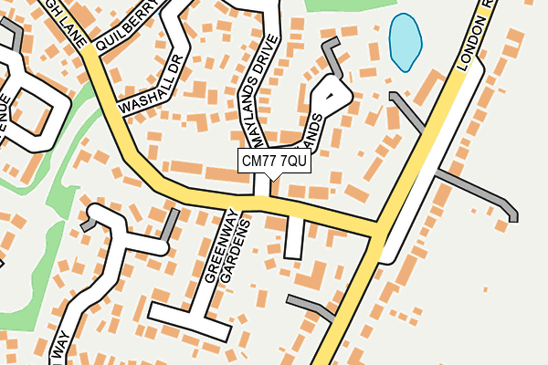 CM77 7QU map - OS OpenMap – Local (Ordnance Survey)