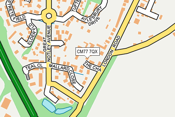 CM77 7QX map - OS OpenMap – Local (Ordnance Survey)