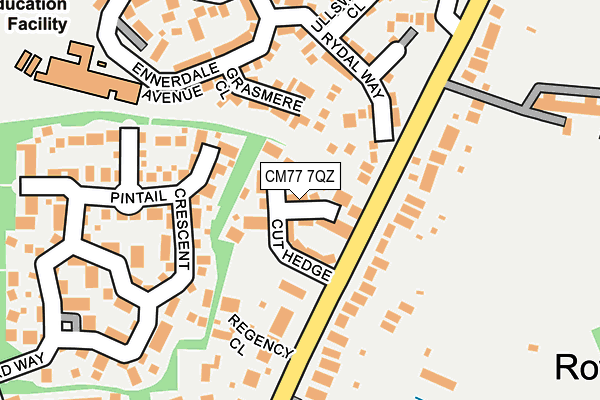 CM77 7QZ map - OS OpenMap – Local (Ordnance Survey)