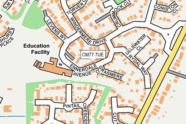 CM77 7UE map - OS OpenMap – Local (Ordnance Survey)