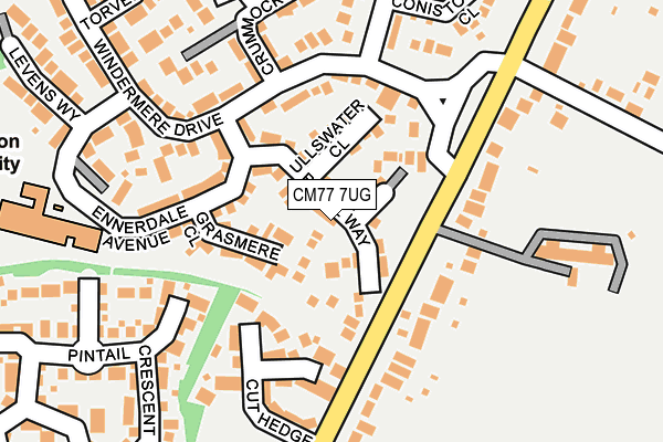 CM77 7UG map - OS OpenMap – Local (Ordnance Survey)