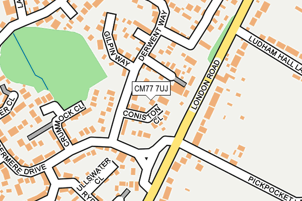 CM77 7UJ map - OS OpenMap – Local (Ordnance Survey)