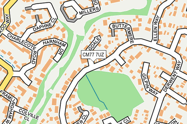 CM77 7UZ map - OS OpenMap – Local (Ordnance Survey)