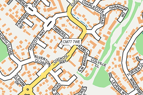 CM77 7WE map - OS OpenMap – Local (Ordnance Survey)