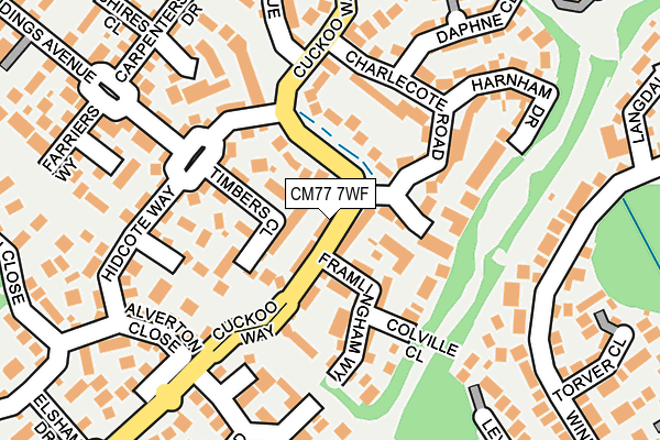 CM77 7WF map - OS OpenMap – Local (Ordnance Survey)