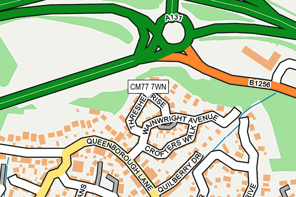 CM77 7WN map - OS OpenMap – Local (Ordnance Survey)