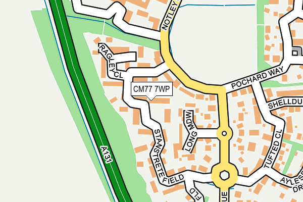 CM77 7WP map - OS OpenMap – Local (Ordnance Survey)