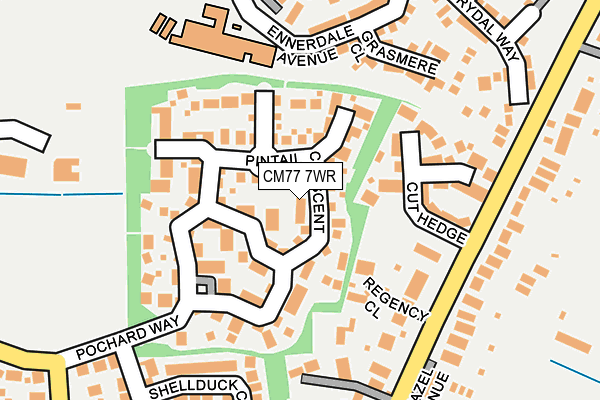 CM77 7WR map - OS OpenMap – Local (Ordnance Survey)