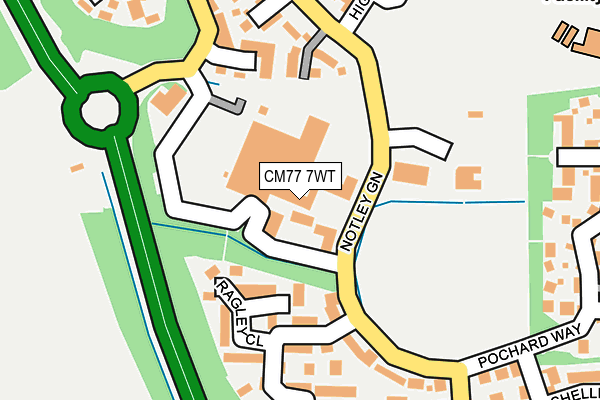 CM77 7WT map - OS OpenMap – Local (Ordnance Survey)
