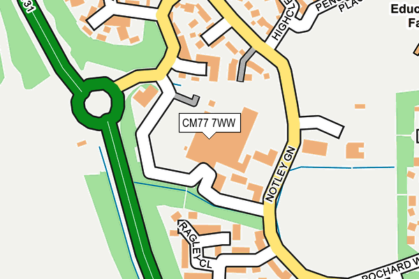 CM77 7WW map - OS OpenMap – Local (Ordnance Survey)