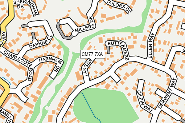 CM77 7XA map - OS OpenMap – Local (Ordnance Survey)