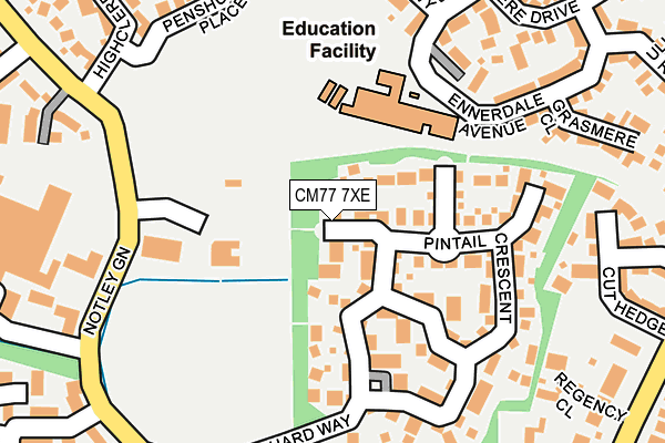 CM77 7XE map - OS OpenMap – Local (Ordnance Survey)