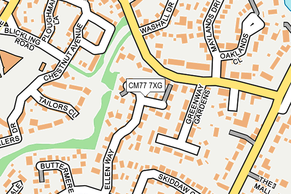 CM77 7XG map - OS OpenMap – Local (Ordnance Survey)