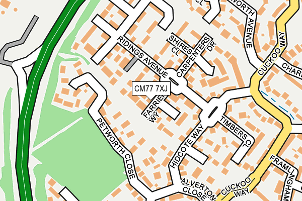 CM77 7XJ map - OS OpenMap – Local (Ordnance Survey)