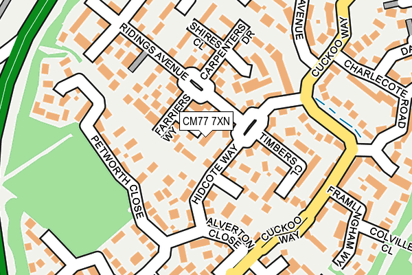 CM77 7XN map - OS OpenMap – Local (Ordnance Survey)