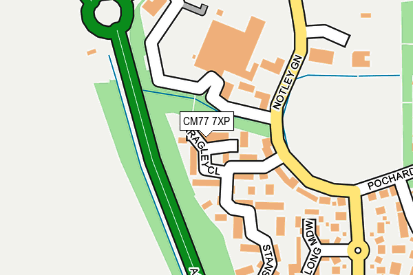 CM77 7XP map - OS OpenMap – Local (Ordnance Survey)