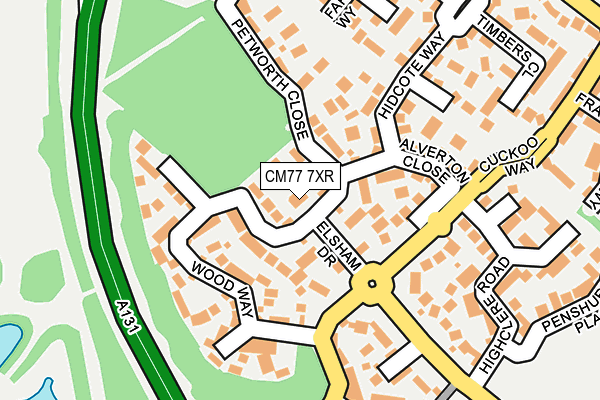 CM77 7XR map - OS OpenMap – Local (Ordnance Survey)