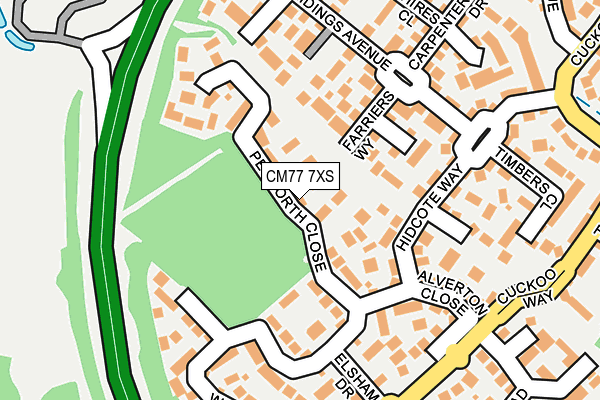 CM77 7XS map - OS OpenMap – Local (Ordnance Survey)