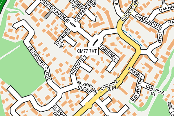 CM77 7XT map - OS OpenMap – Local (Ordnance Survey)